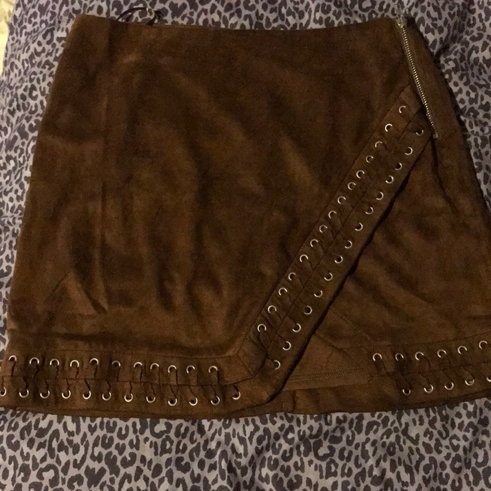 Brown Suede Skirt- Size M